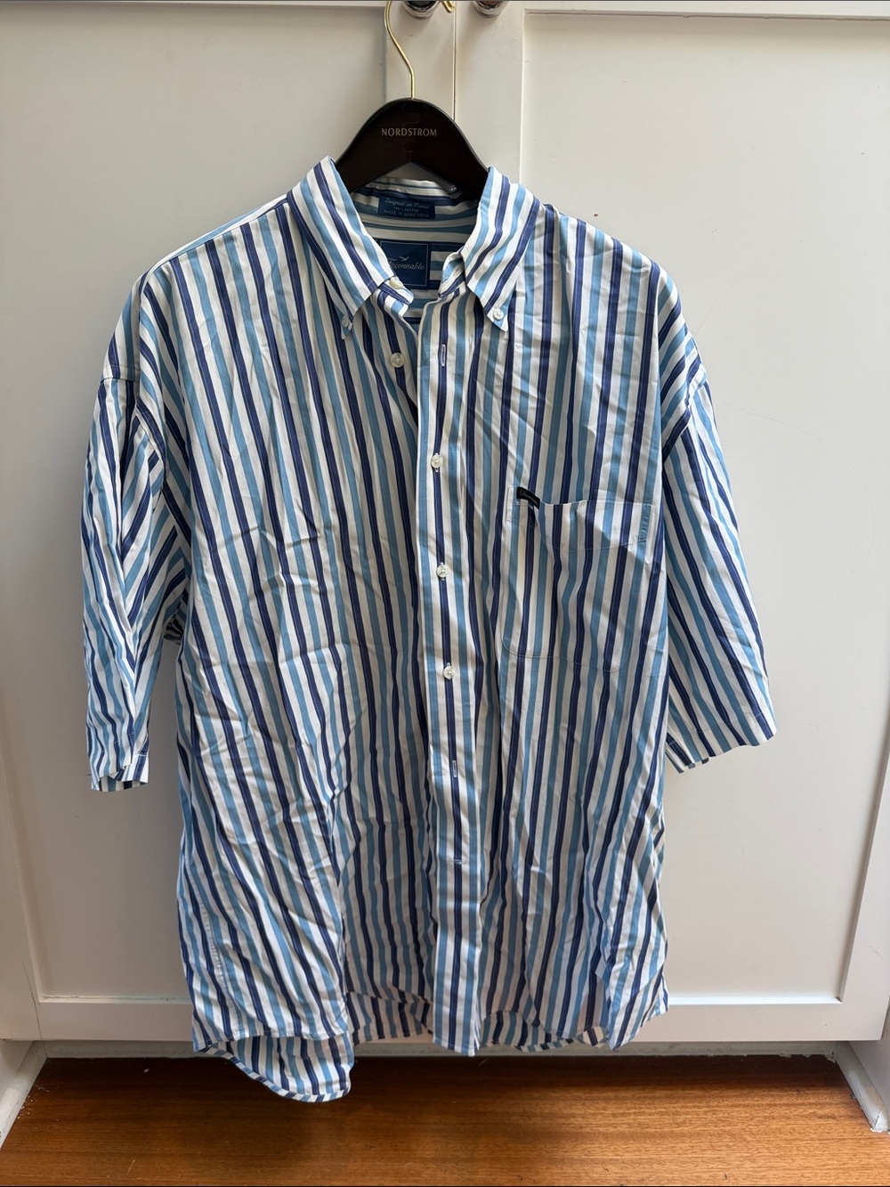 Classic Blue & White Striped Button-Down Shirt - Men